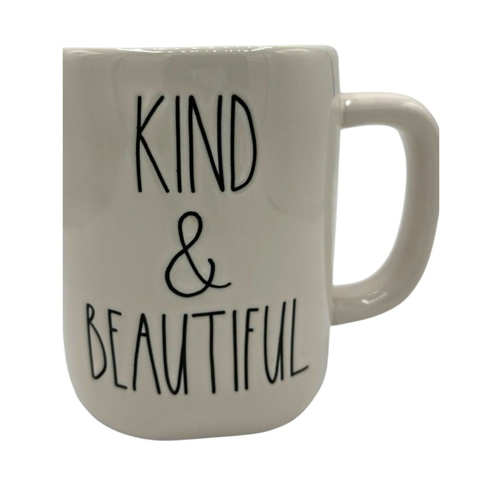 Rae Dunn Kind & Beautiful Oversized Mug 18 oz New Ceramic White